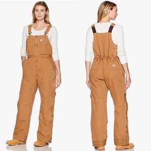 NWT Carhartt Women’s Brown Bib Overalls | S Short